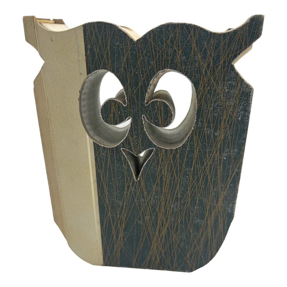 Owl book art - bookcutting art shaped as cute owl for owl lovers